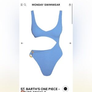 Monday Swimwear St. Barths one piece -  royal blue color